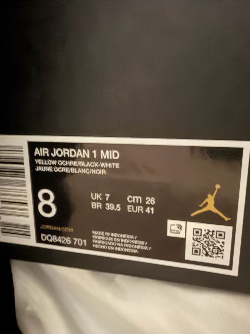 Jordan Men's High-Top Sneakers in White, Black & Yellow - Picture 2 of 5